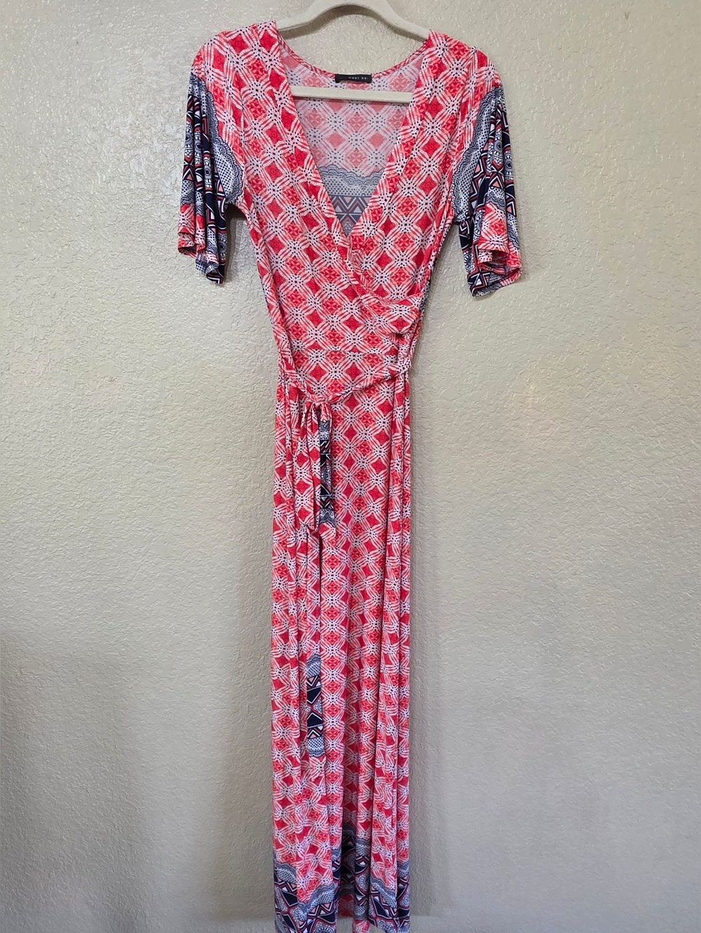 West Kei Women’s Boho Print Wrap Maxi Dress
